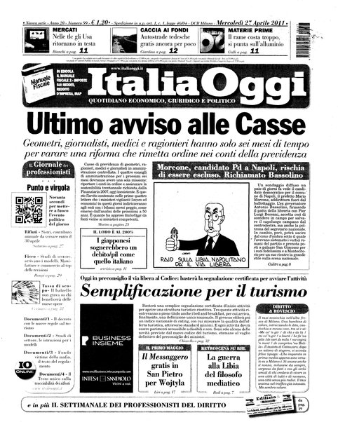 Italia oggi : quotidiano di economia finanza e politica